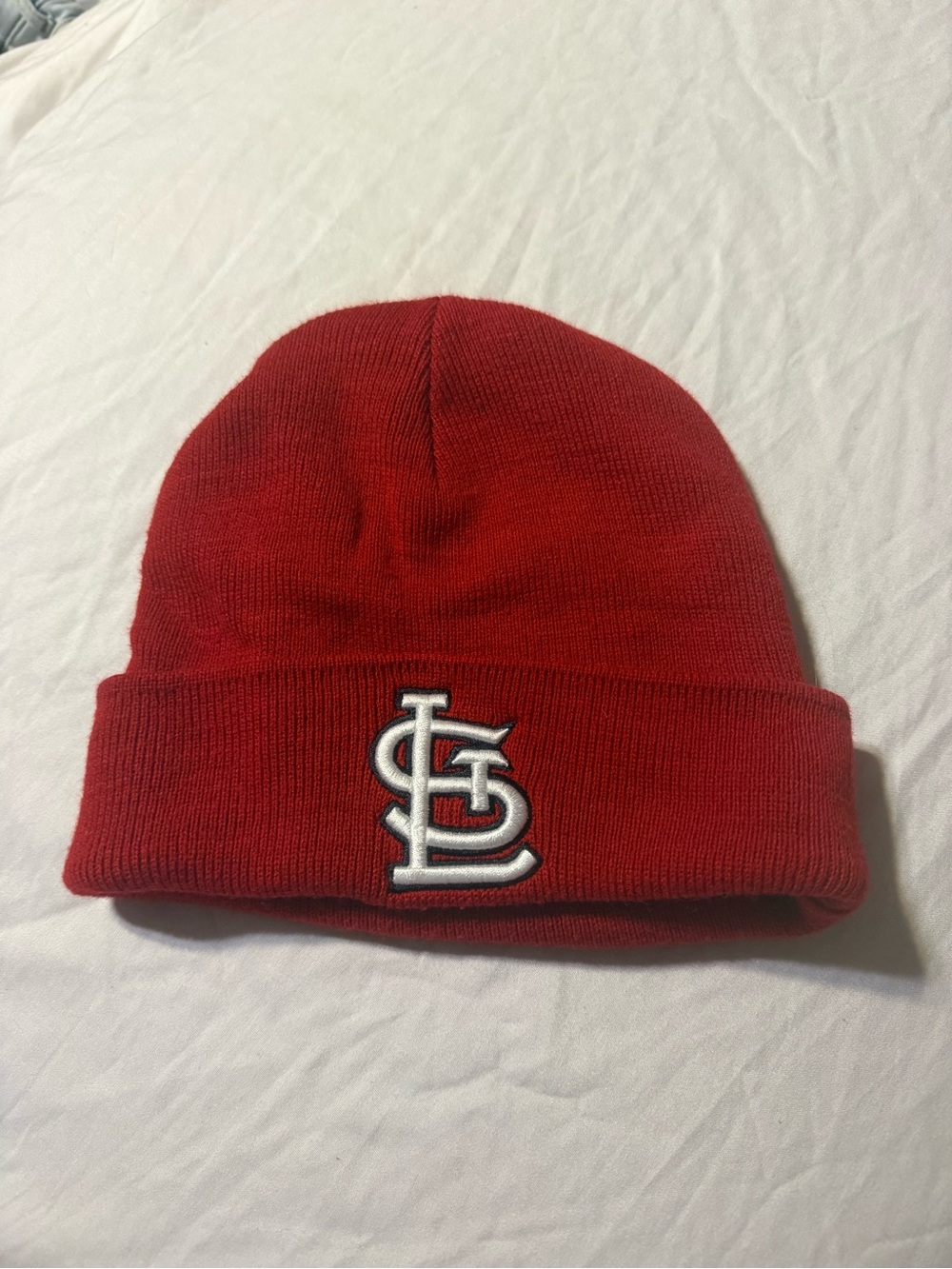 Genuine Merchandise Red Kids Cuffed Knit Beanie with White Logo